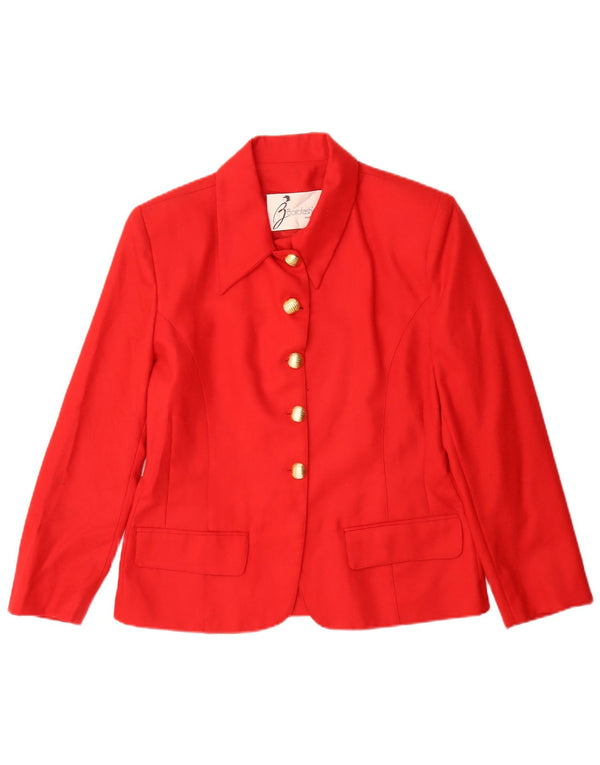 Jaqueta blazer feminina vintage com 5 botões IT 44 lã vermelha média clássica