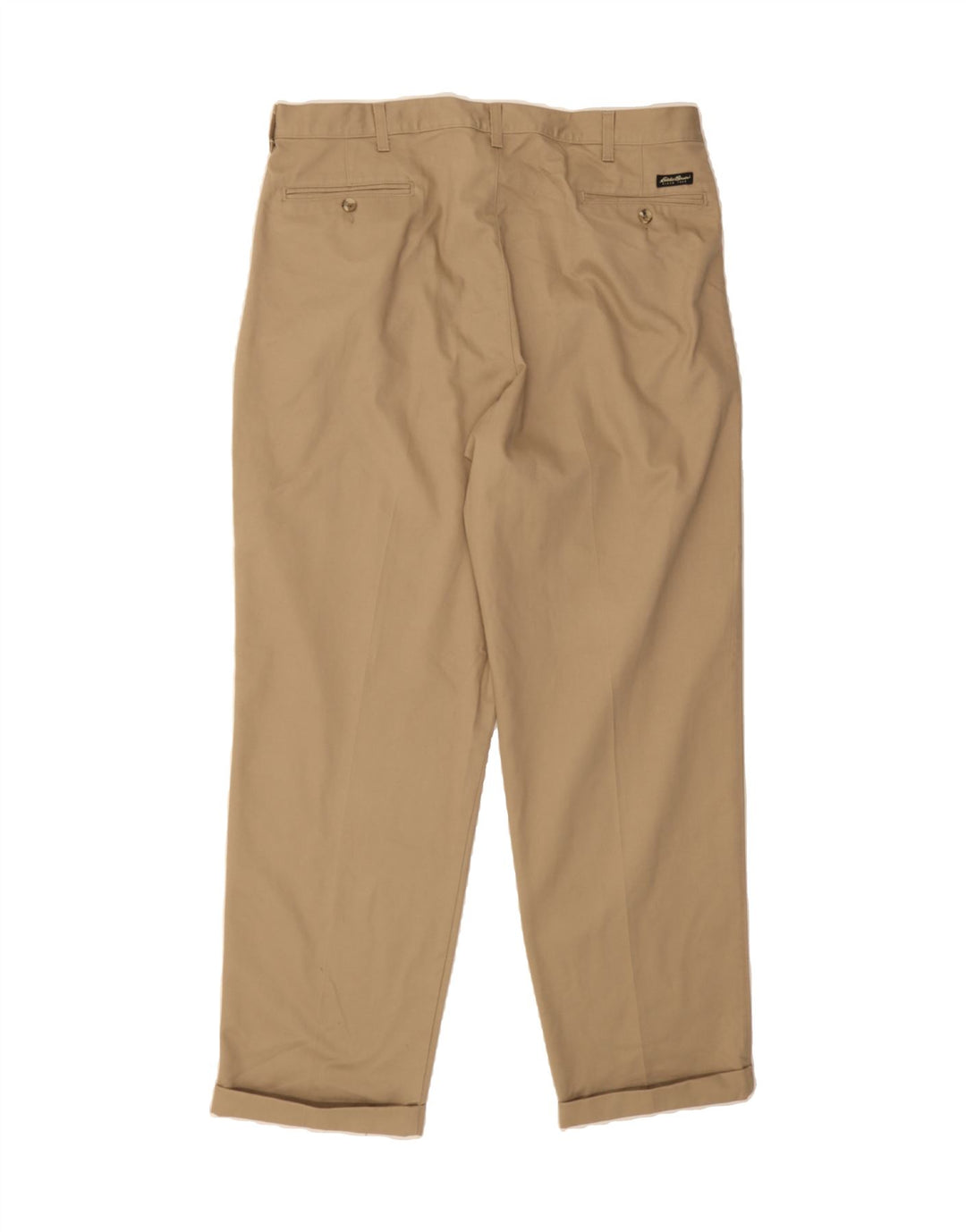 EDDIE BAUER Mens Relaxed Fit Pegged Chino Trousers W38 L33 Beige Cotton Vintage Eddie Bauer and Second-Hand Eddie Bauer from Messina Hembry 