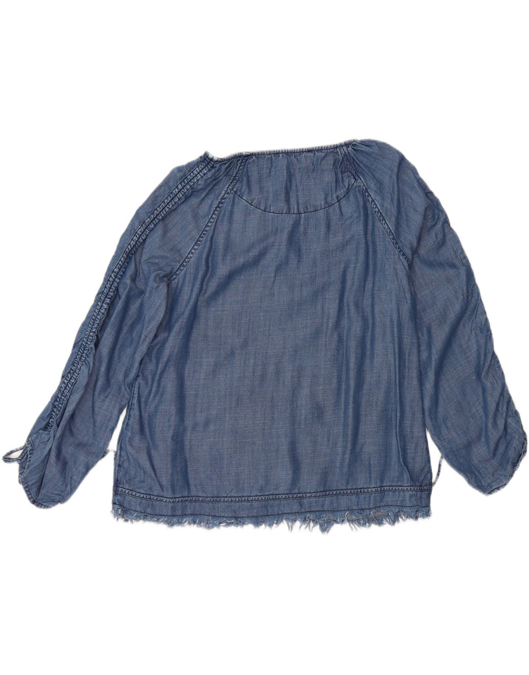 Blusa feminina de manga comprida Marks & Spencer Reino Unido 14 azul médio floral
