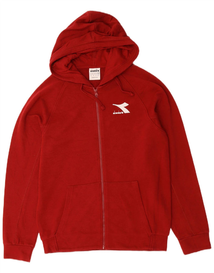 Suéter masculino com capuz e zíper DIADORA pequeno algodão vermelho
