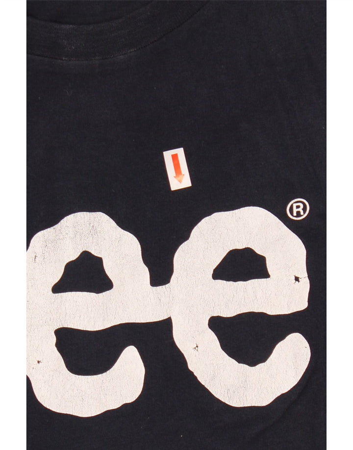 Camiseta masculina Lee Regular Fit com estampa gráfica pequena azul marinho