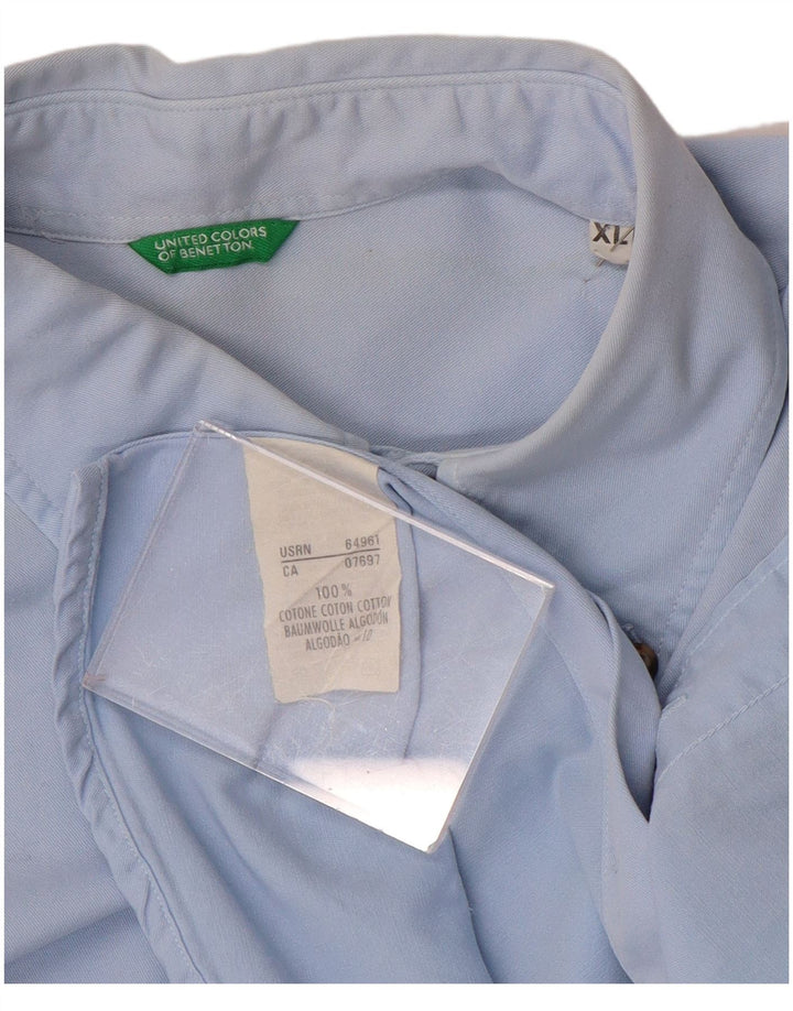 Camisa masculina Benetton XL azul algodão