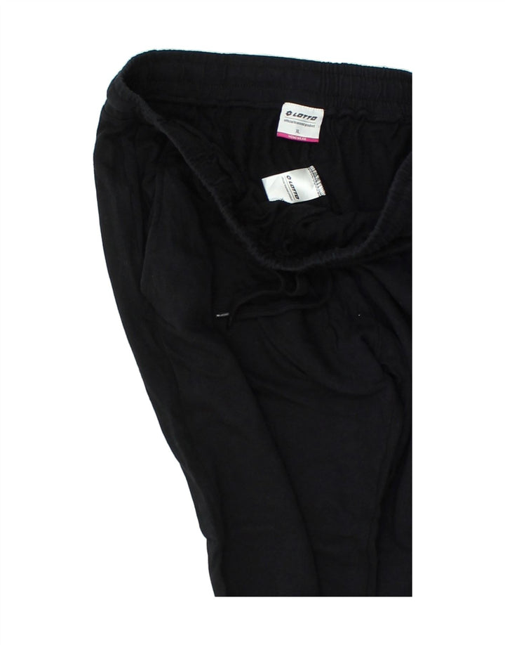 LOTTO Womens Tracksuit Trousers Joggers XL Black Cotton | Vintage Lotto | Thrift | Second-Hand Lotto | Used Clothing | Messina Hembry 