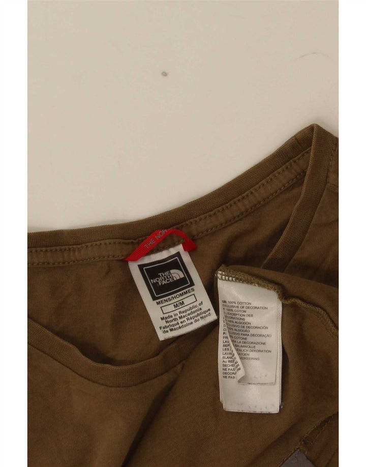 Camiseta gráfica masculina The North Face Top médio de algodão cáqui