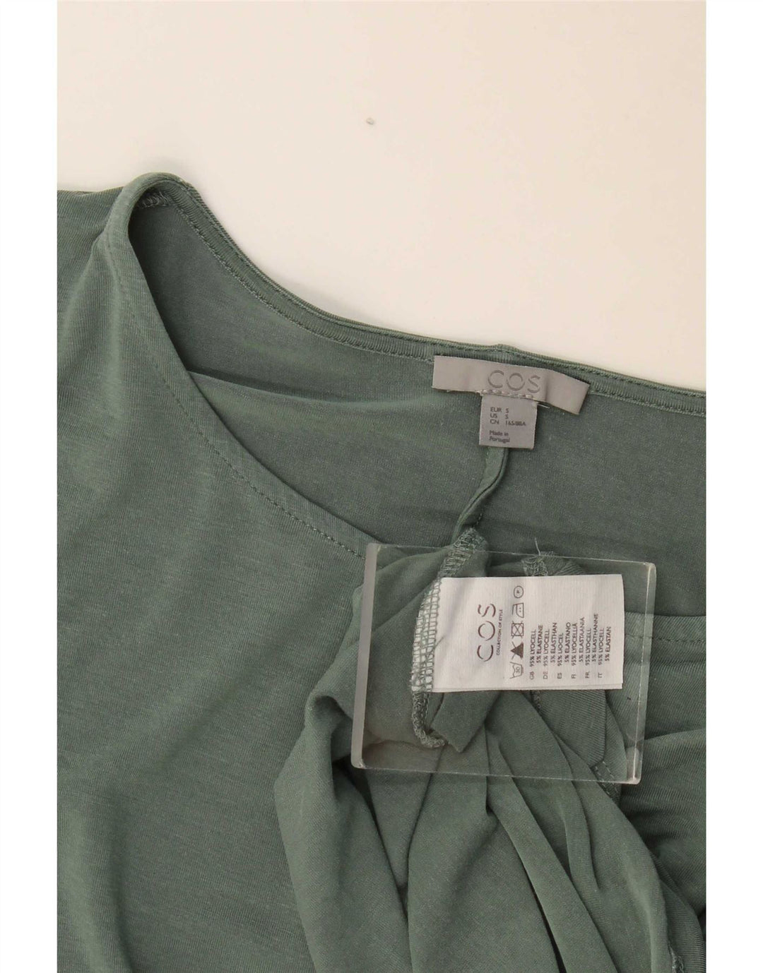 Cos Womens Oversized Top Manga Longa Reino Unido 10 Lyocell Verde Pequeno