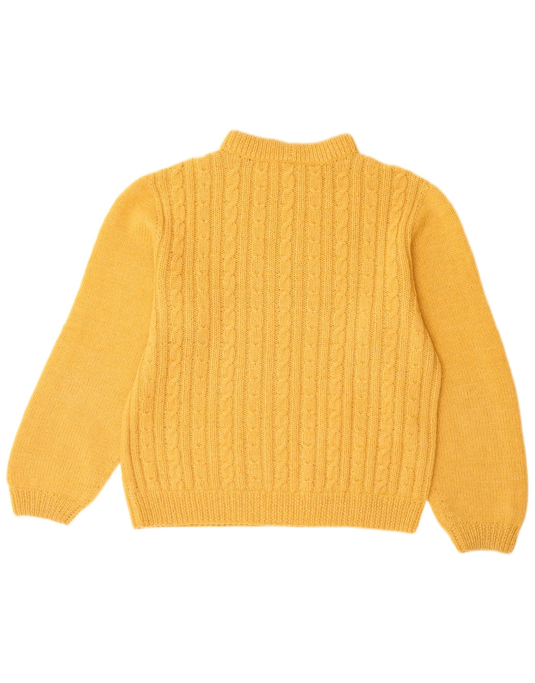 Suéter feminino VINTAGE com gola tartaruga Reino Unido 14 grande amarelo