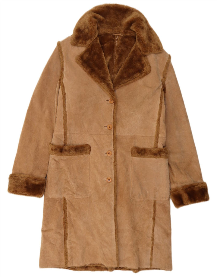 Casaco feminino Montereggi Shearling IT 46 grande couro bege