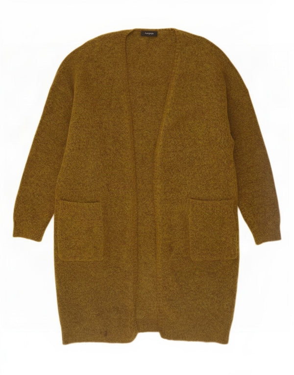 Suéter feminino Marks & Spencer Longline Open Cardigan Reino Unido 14 Médio Caqui