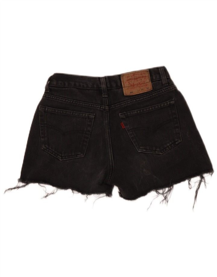 Calça jeans feminina Levi's 501 W29 algodão preto médio