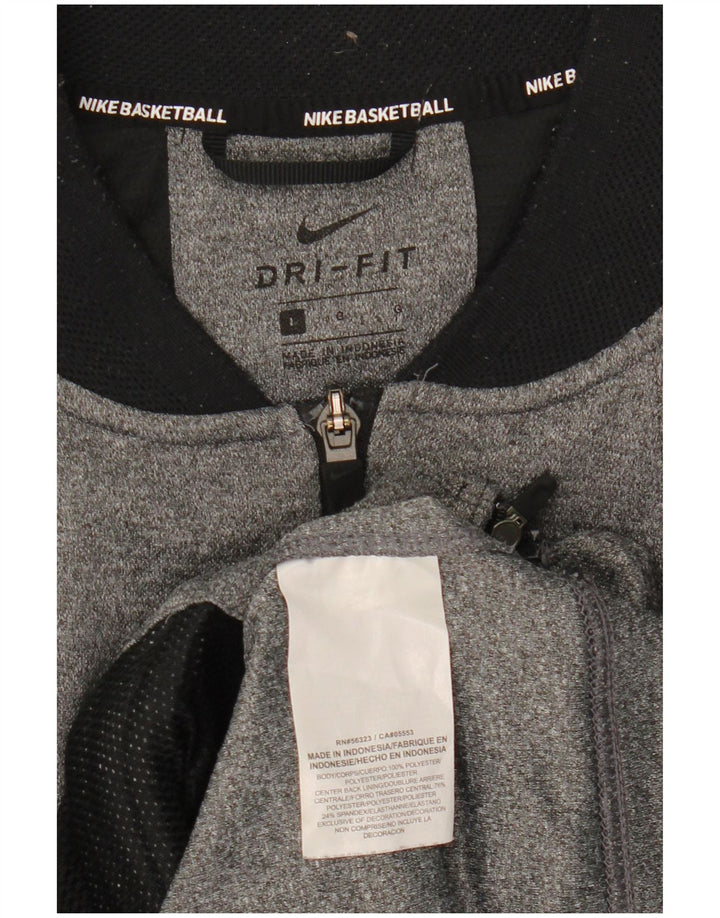 Nike Mens Dri Fit Tracksuit Top Jaqueta Grande Poliéster Cinza