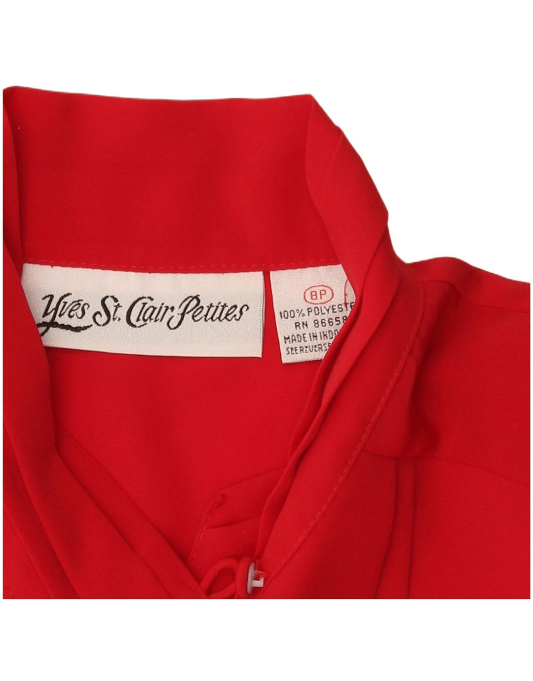 Blusa feminina Yves St. Clair Petites EUA 8 poliéster vermelho médio