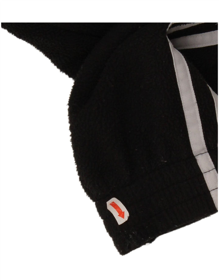 Suéter de lã superdimensionado com zíper e gola Adidas feminino Reino Unido 12 poliéster preto médio