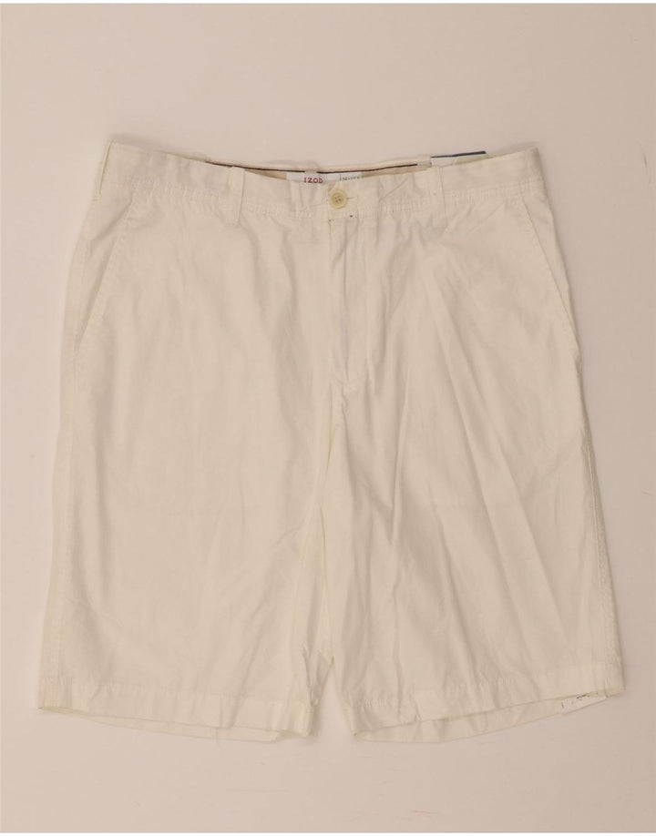 IZOD Mens Salt Water Chino Shorts W34 Large  Off White Cotton Vintage Izod and Second-Hand Izod from Messina Hembry 