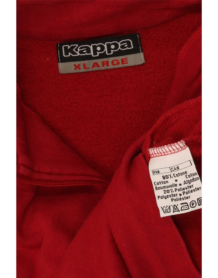Moletom masculino Kappa com zíper e gola XL em algodão vermelho