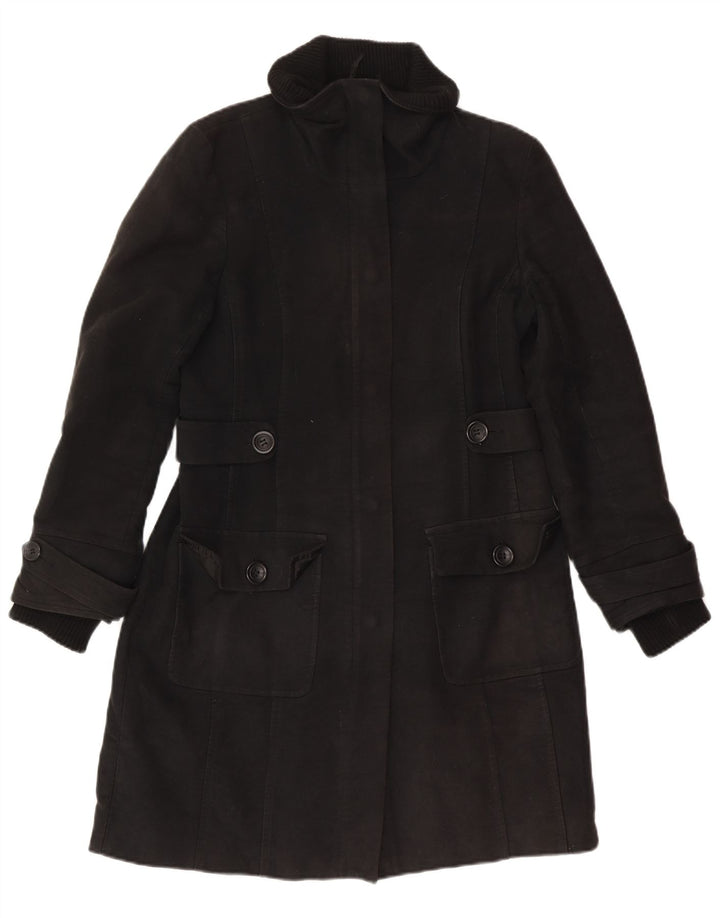 Casaco corta-vento feminino Oasis UK 12 algodão preto médio