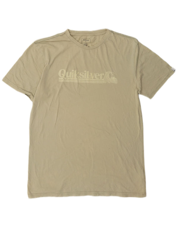 Camiseta masculina Quiksilver Regular Fit com estampa gráfica de algodão cáqui médio