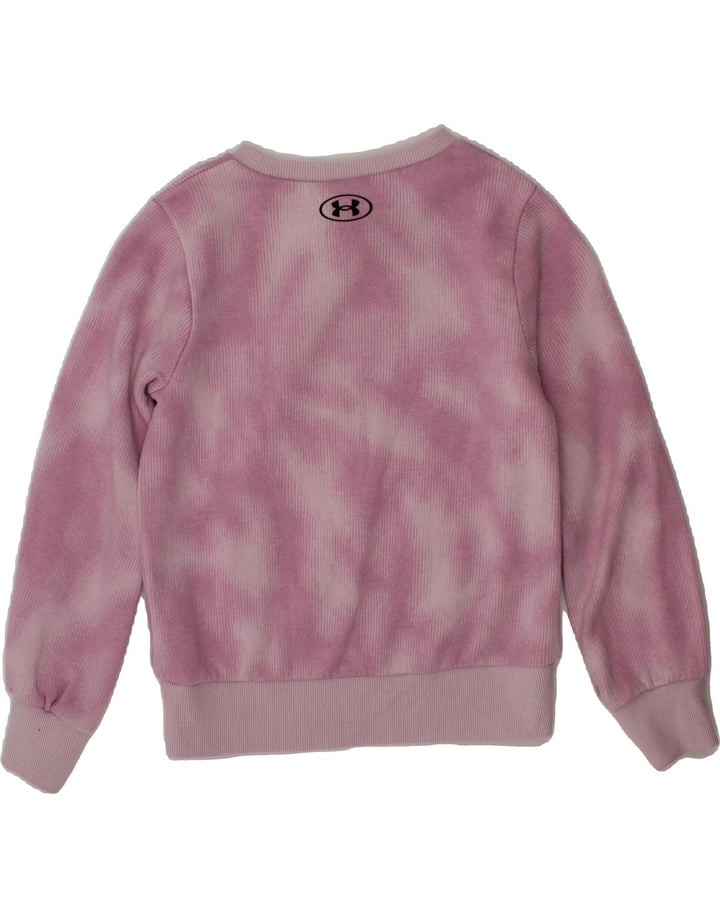 UNDER ARMOUR Girls Graphic Sweatshirt Jumper 4-5 Years Pink Tie Dye Cotton Vintage Under Armour and Second-Hand Under Armour from Messina Hembry 
