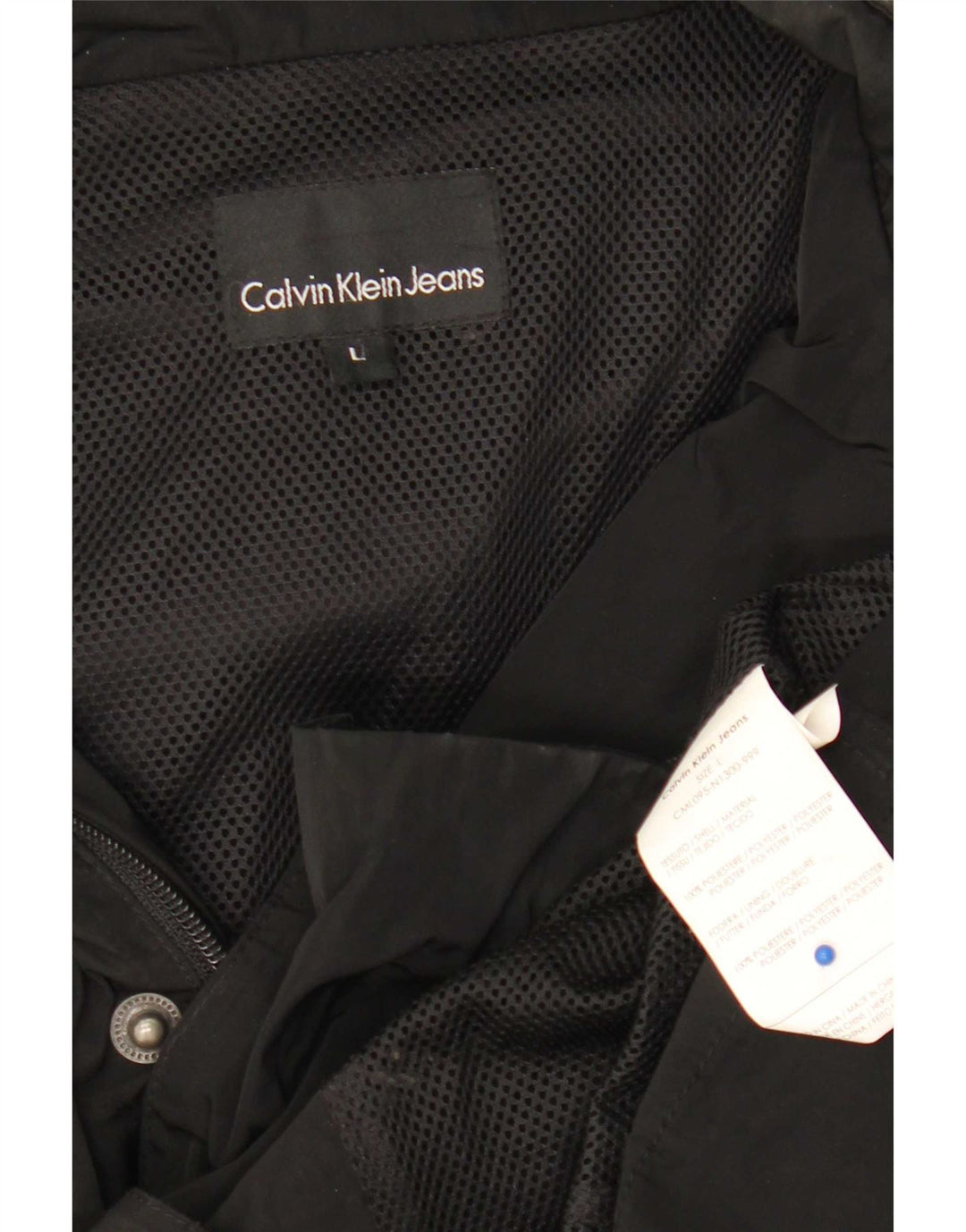 Jaqueta militar masculina Calvin Klein Jeans Reino Unido 40 grande poliéster preto