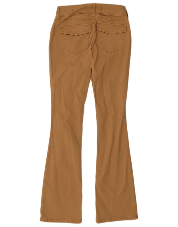 Calça jeans feminina cintura baixa Hollister US 00 2XS W23 L26 algodão bege