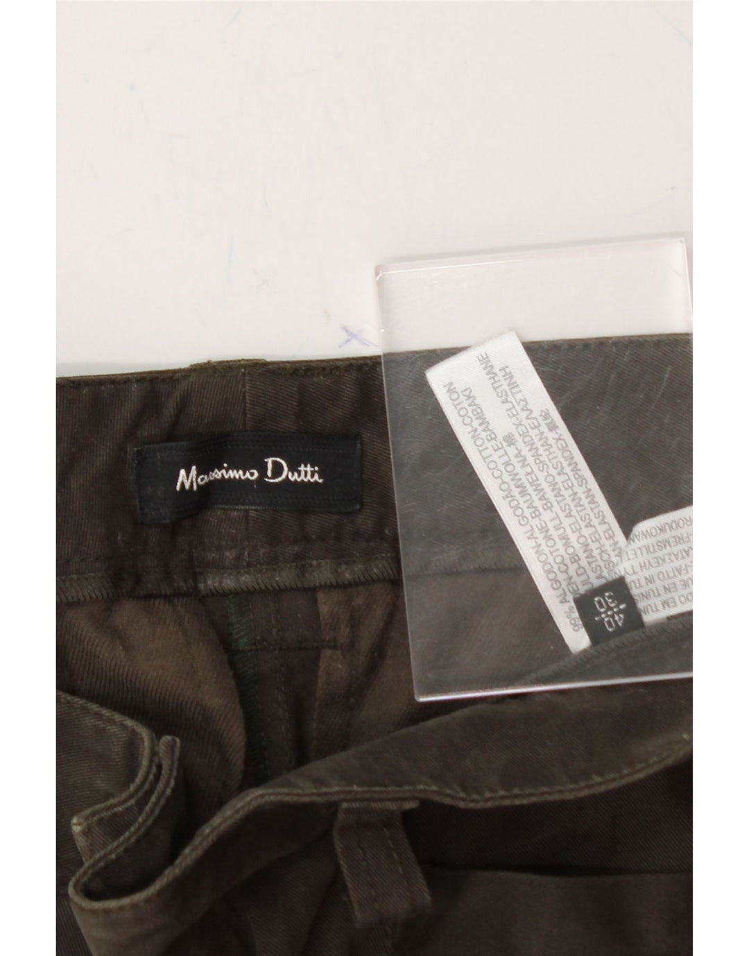 MASSIMO DUTTI Womens Straight Casual Trousers W40 L30 Green Cotton Vintage Massimo Dutti and Second-Hand Massimo Dutti from Messina Hembry 