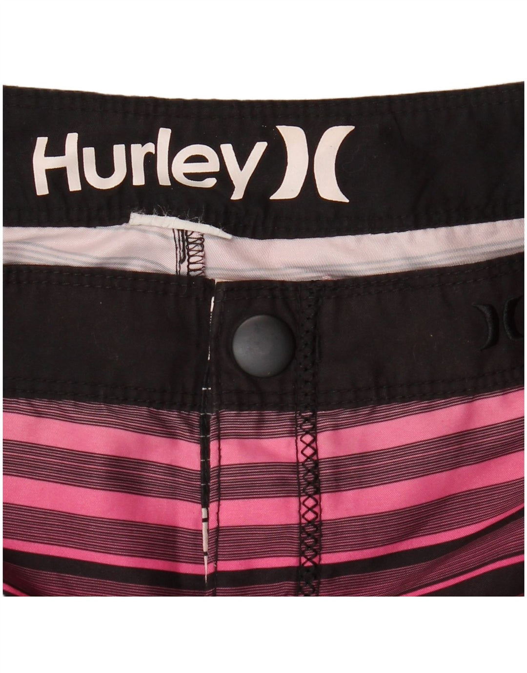 HURLEY Calção de banho masculino médio poliéster listrado multicolorido