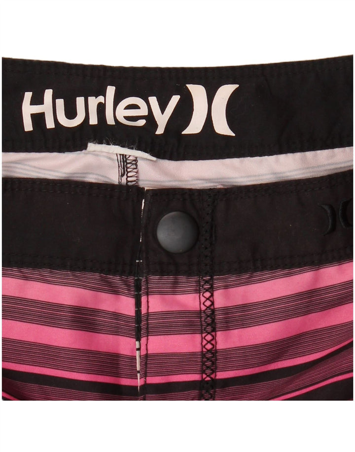 HURLEY Calção de banho masculino médio poliéster listrado multicolorido