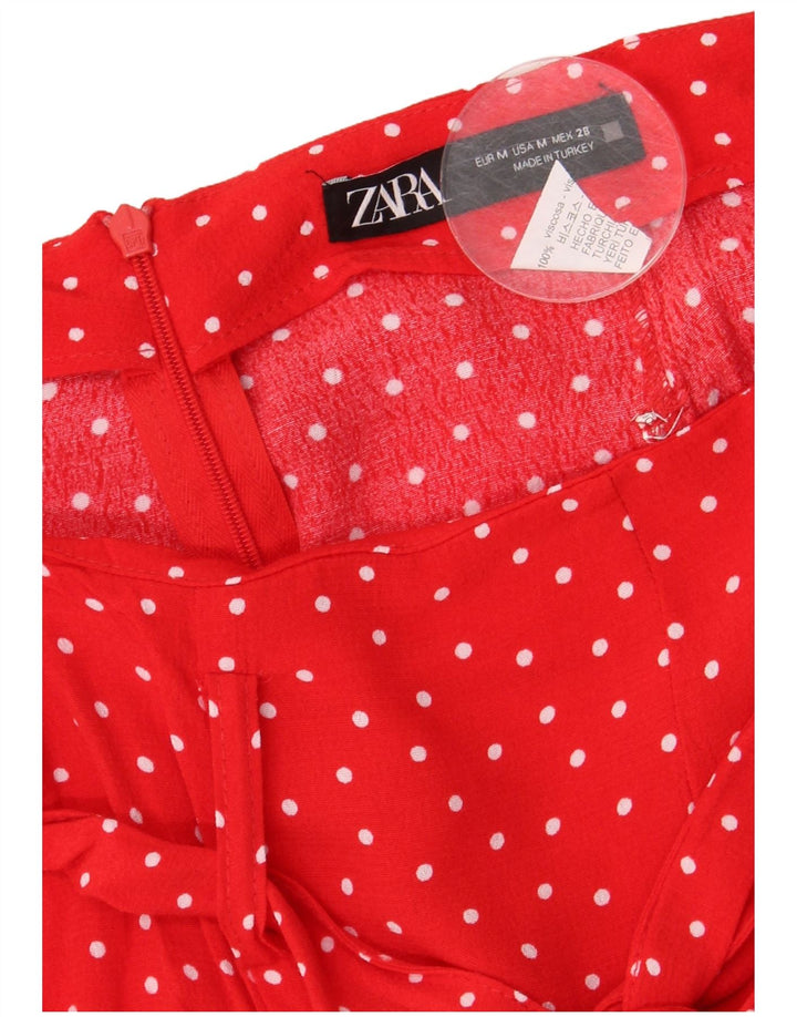 Minissaia feminina Zara média W28 viscose manchada vermelha