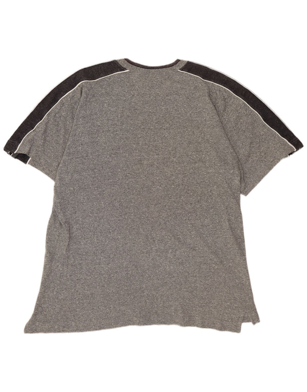 Camiseta gráfica masculina ASICS Top grande cinza colorblock algodão