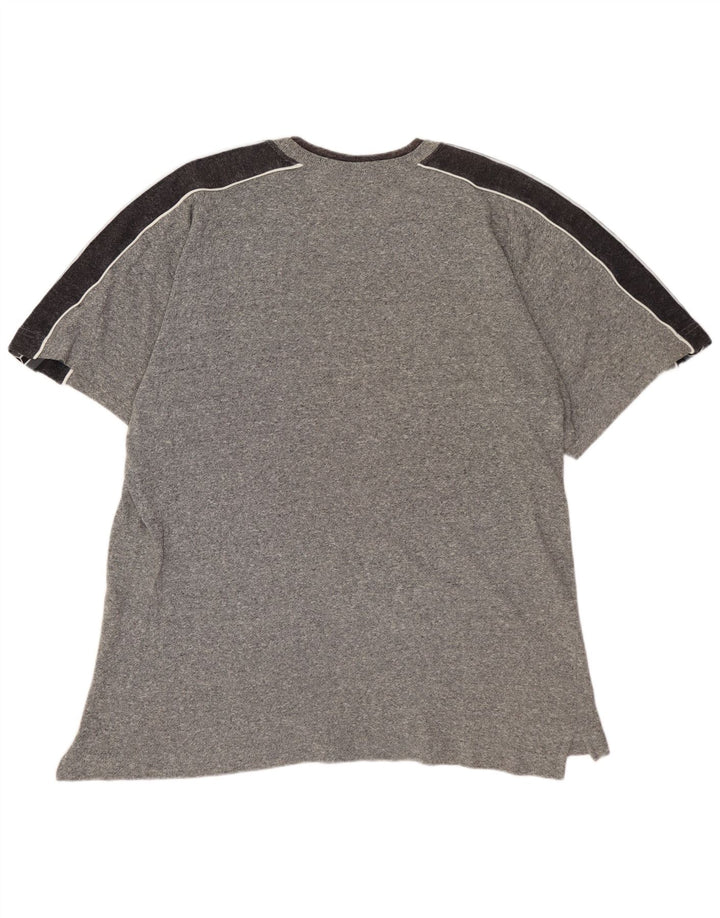 Camiseta gráfica masculina ASICS Top grande cinza colorblock algodão