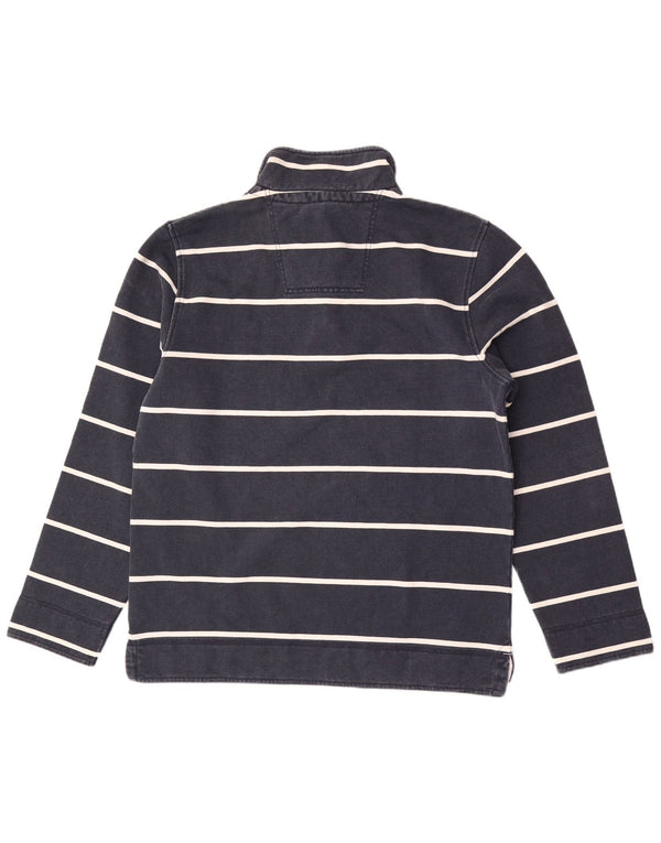 Crew Clothing Mens moletom com zíper e gola alta listrado azul marinho