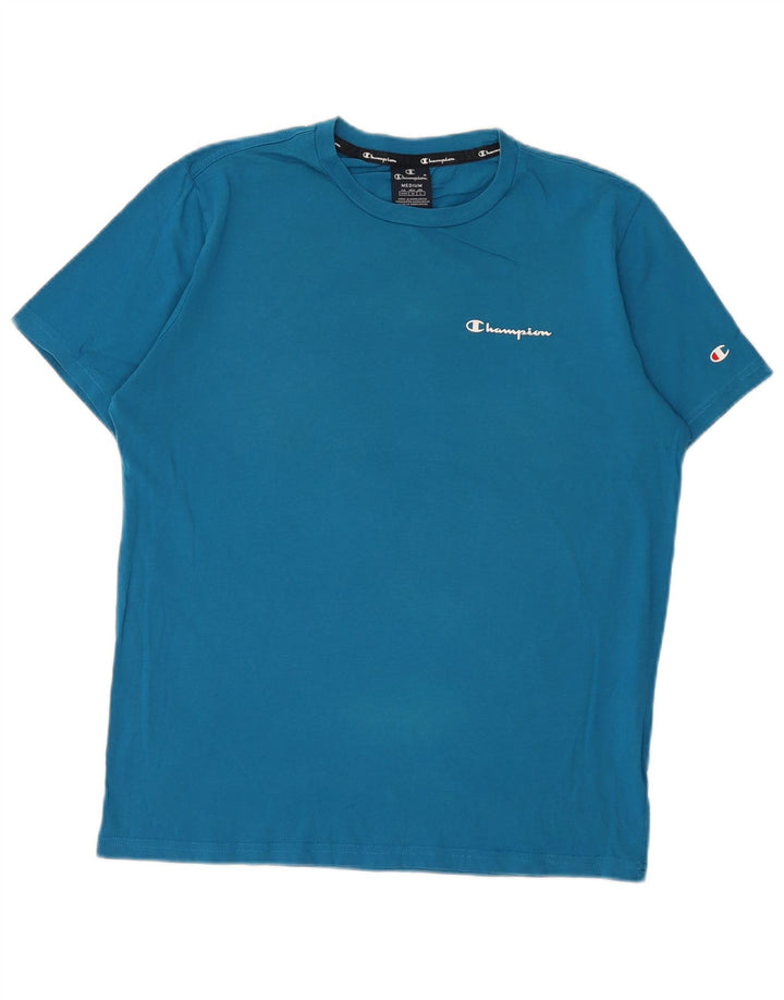 Camiseta masculina CHAMPION Top médio algodão azul