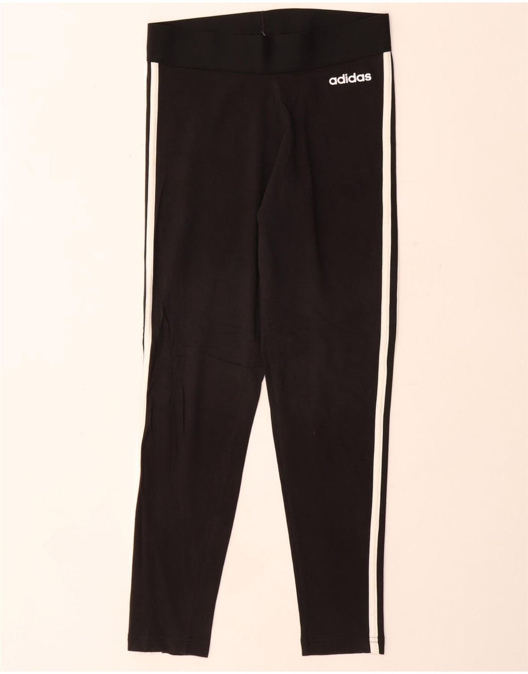 ADIDAS Womens Leggings UK 8/10 Pequeno Algodão Preto