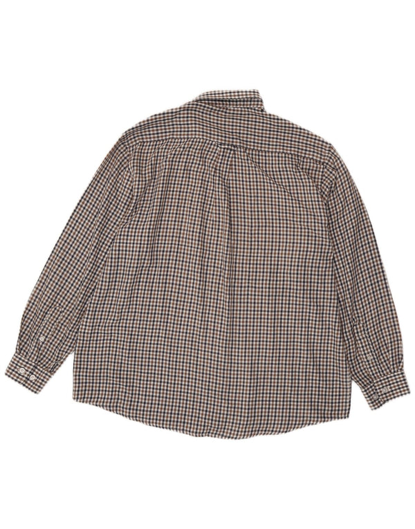 Camisa masculina James Pringle XL poliéster xadrez marrom