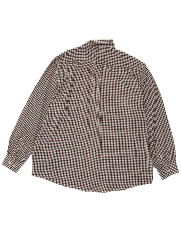 Camisa masculina James Pringle XL poliéster xadrez marrom