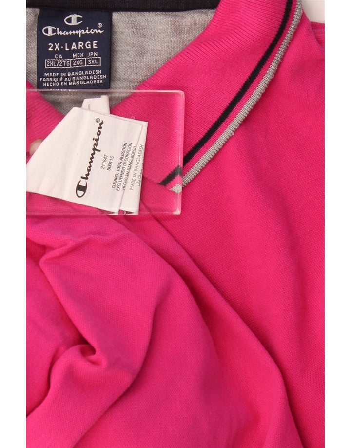 Camisa polo masculina CHAMPION 2XL algodão rosa