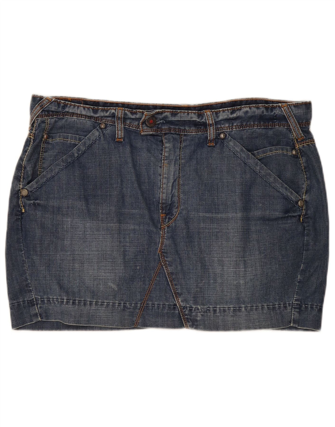 Mini saia jeans feminina Levi's W38 XL azul