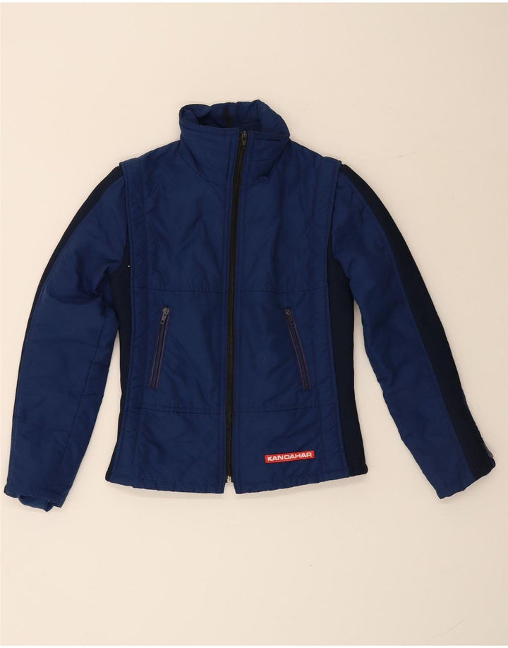 Jaqueta corta-vento feminina NYLSUISSE com capuz EU 38 médio azul marinho viscose