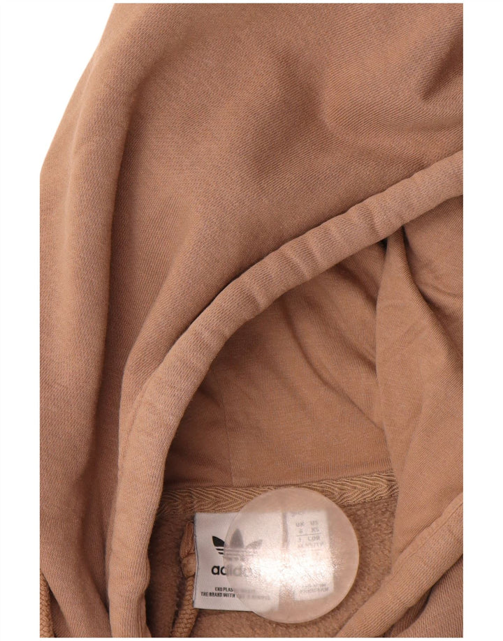 ADIDAS Womens Hoodie Jumper UK 6 XS Algodão Marrom