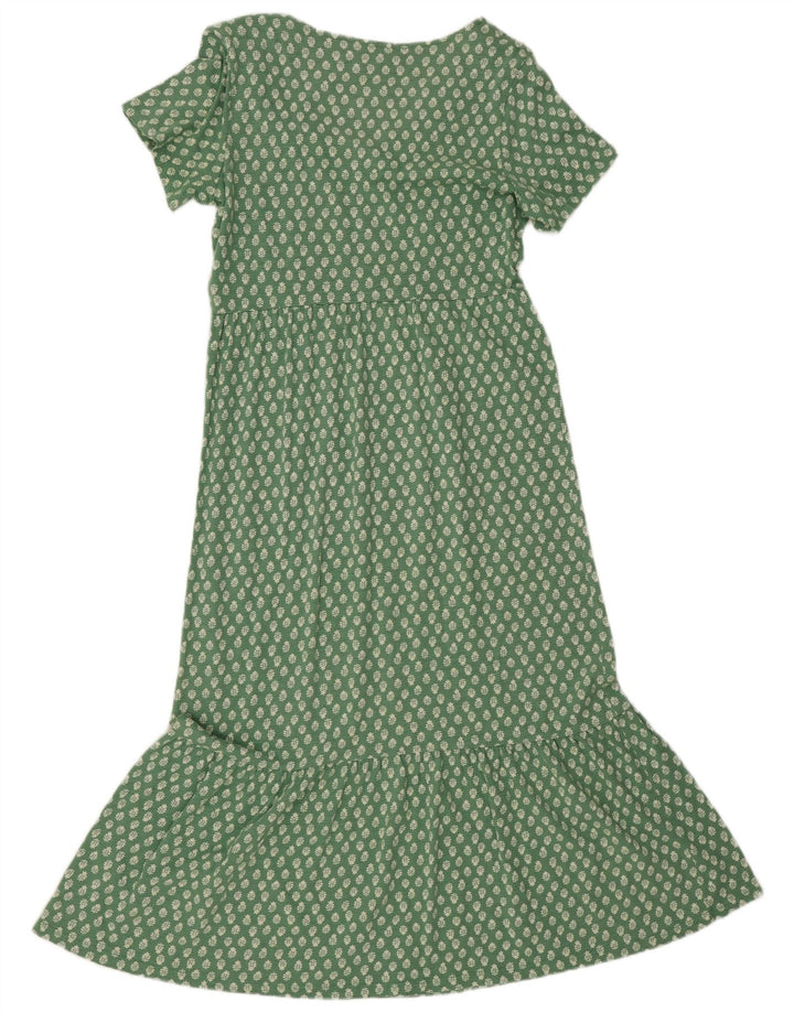 Vestido maxi feminino White Stuff UK 12 algodão floral verde médio
