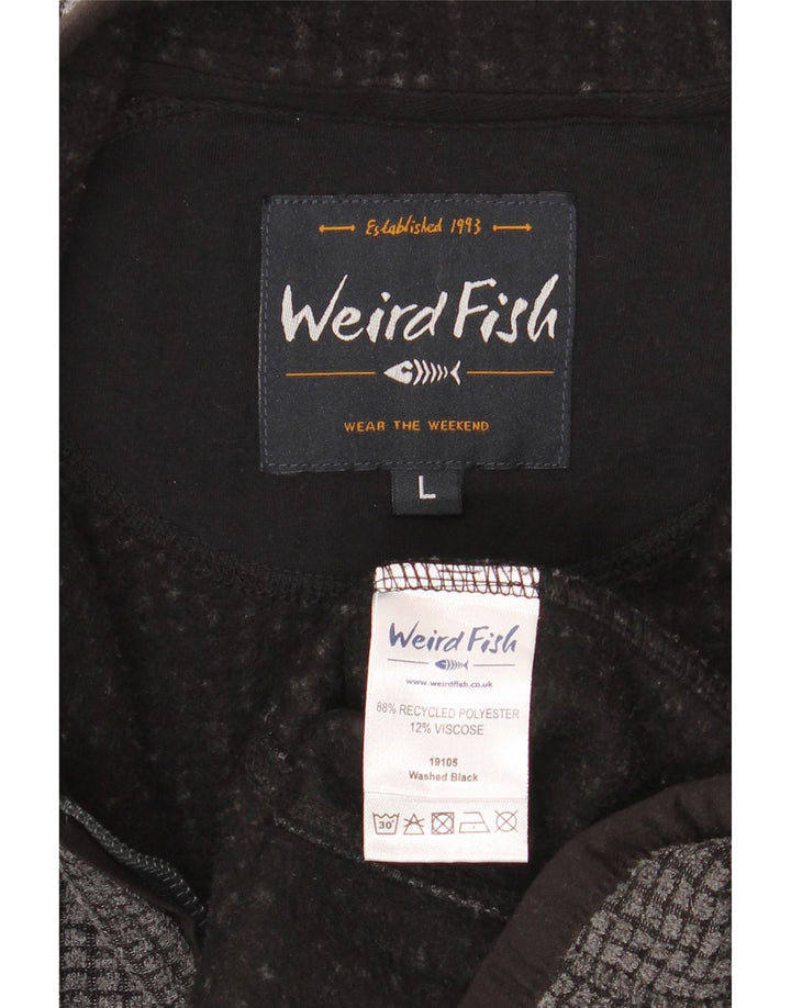 Jaqueta de lã masculina Weird Fish UK 40 poliéster cinza grande