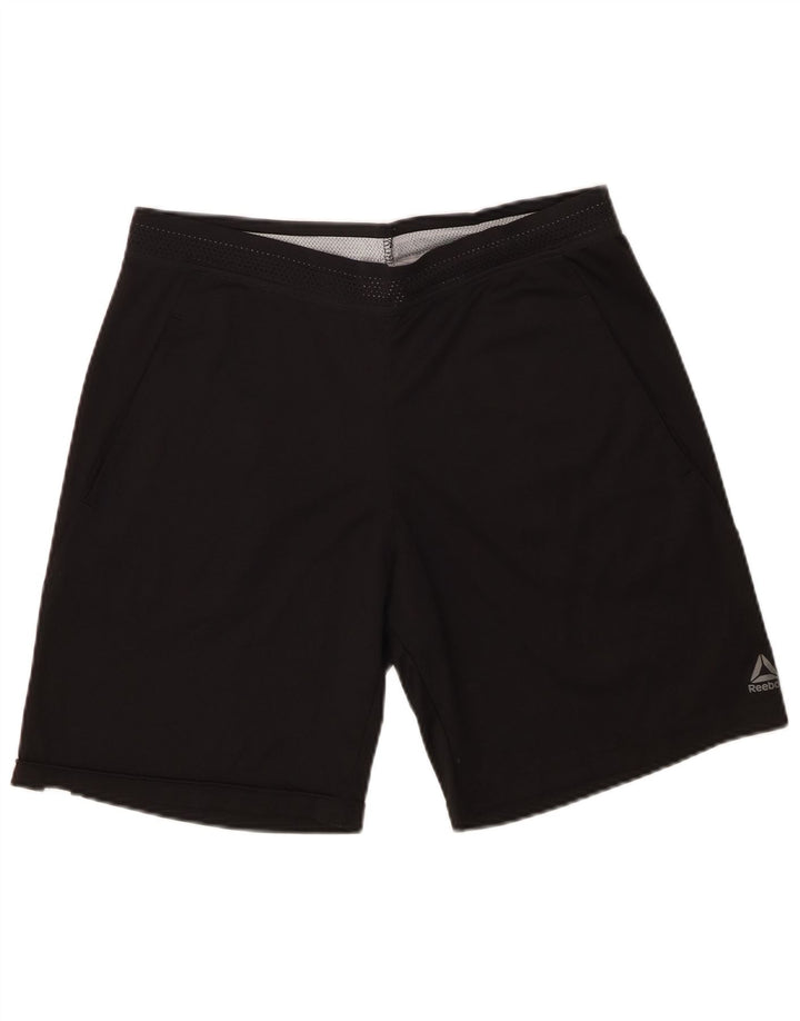 Shorts esportivos masculinos Reebok médio preto poliéster