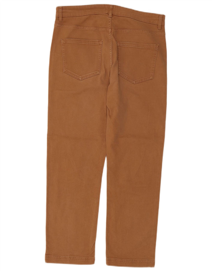 Calça reta feminina White Stuff UK 12 médio W32 L26 algodão marrom