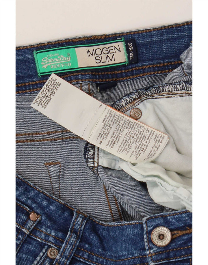 Superdry Womens Imogen Slim Jeans W32 L32 Azul Algodão