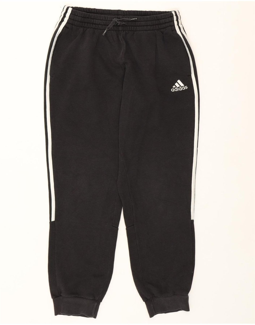 ADIDAS Womens Tracksuit Calças Joggers UK 12 Médio Algodão Preto