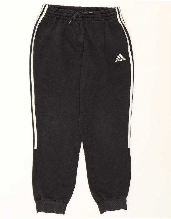 ADIDAS Womens Tracksuit Calças Joggers UK 12 Médio Algodão Preto