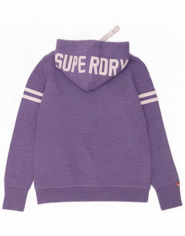 Superdry Womens Graphic Hoodie Jumper UK 18 XL Poliéster manchado roxo