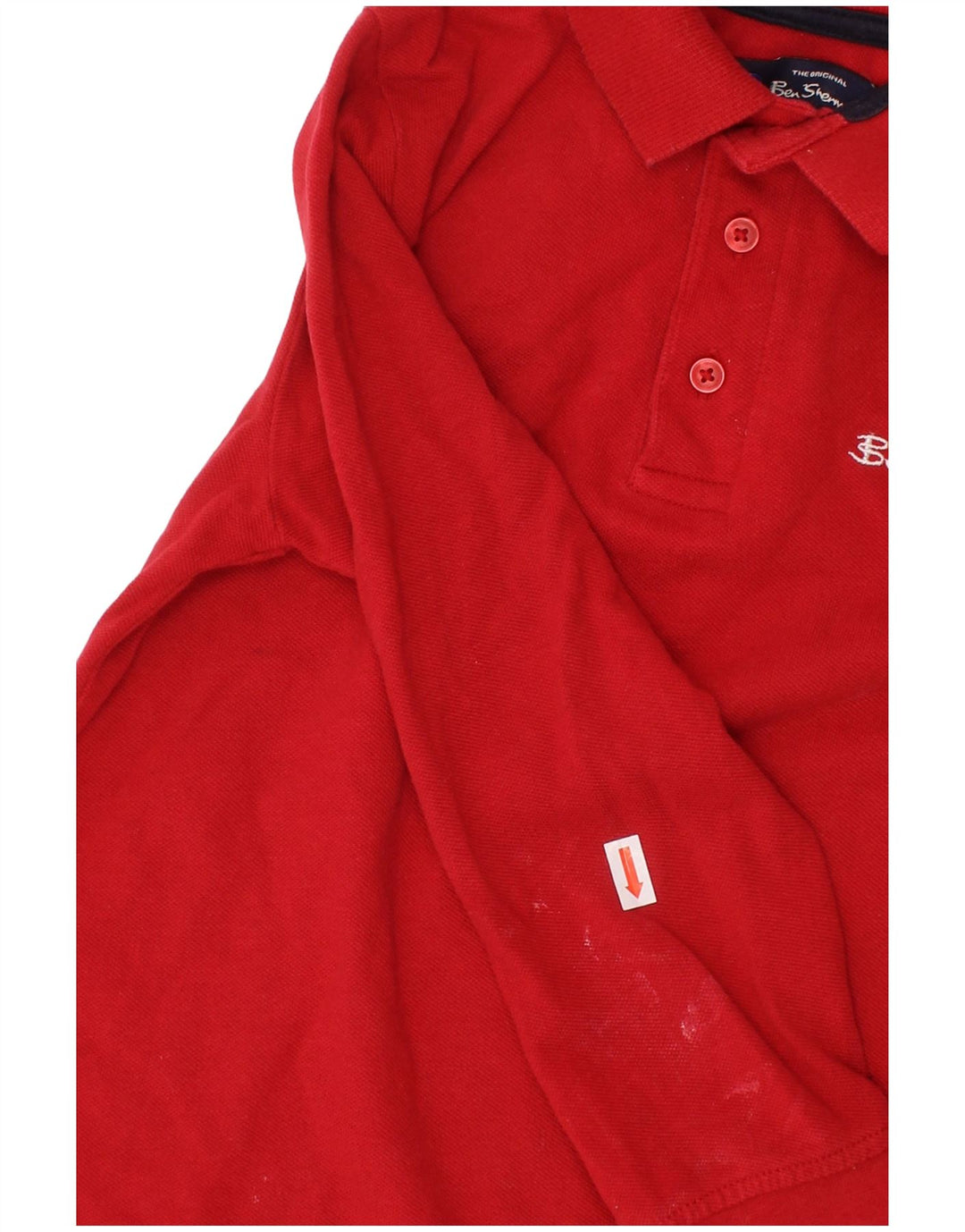 Camisa polo masculina BEN SHERMAN estampada de manga comprida 6-7 anos algodão vermelho