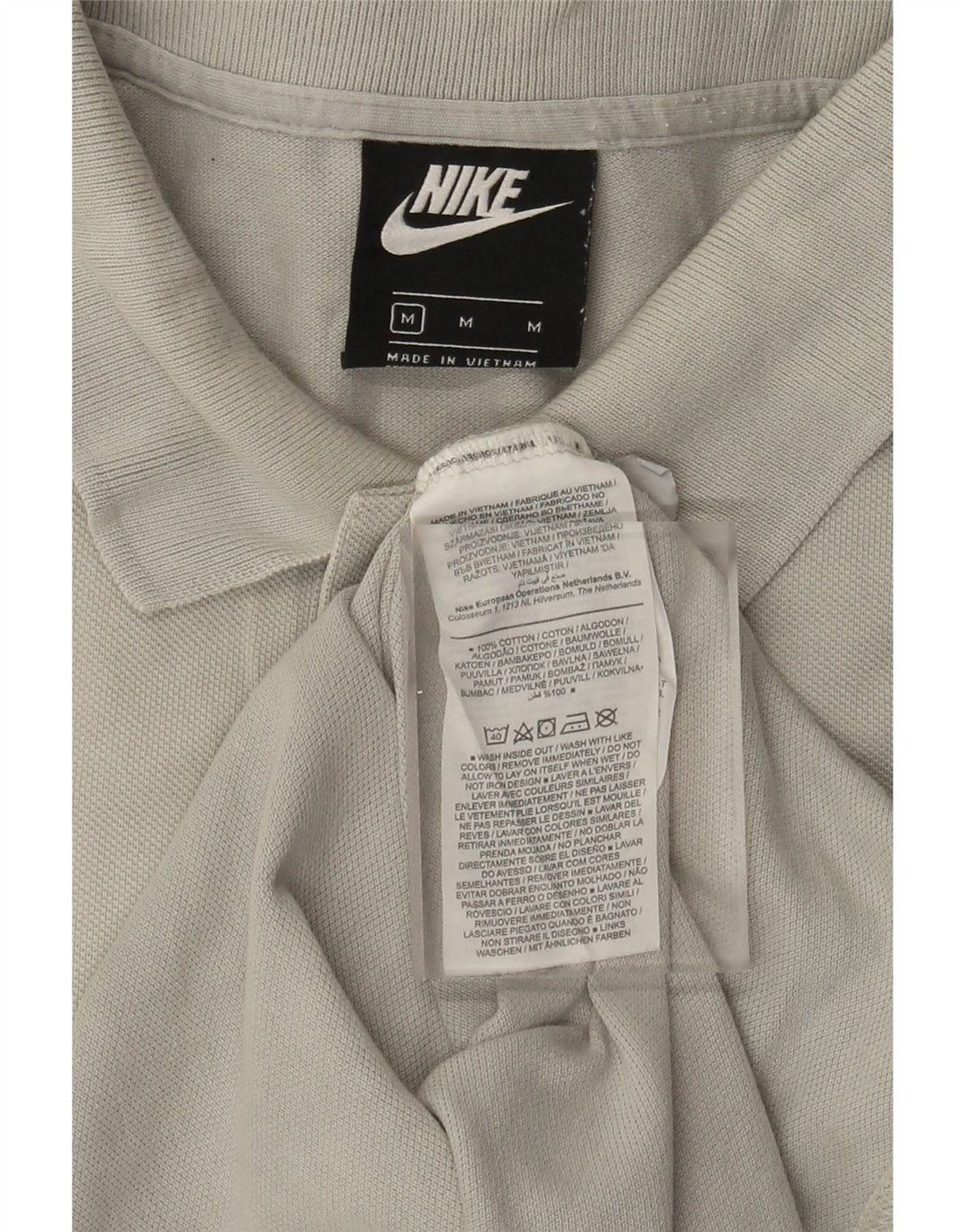 Camisa polo masculina Nike algodão cinza médio