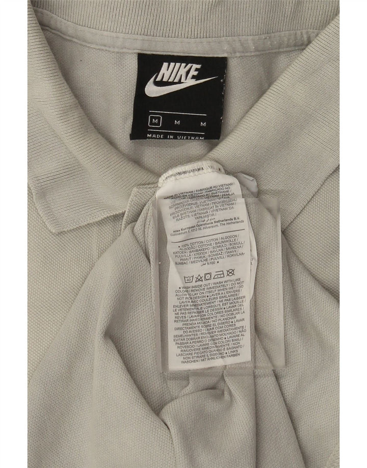 Camisa polo masculina Nike algodão cinza médio