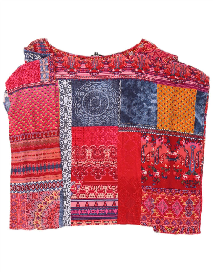 Blusa poncho feminina Desigual, 10 pequenos retalhos multicoloridos